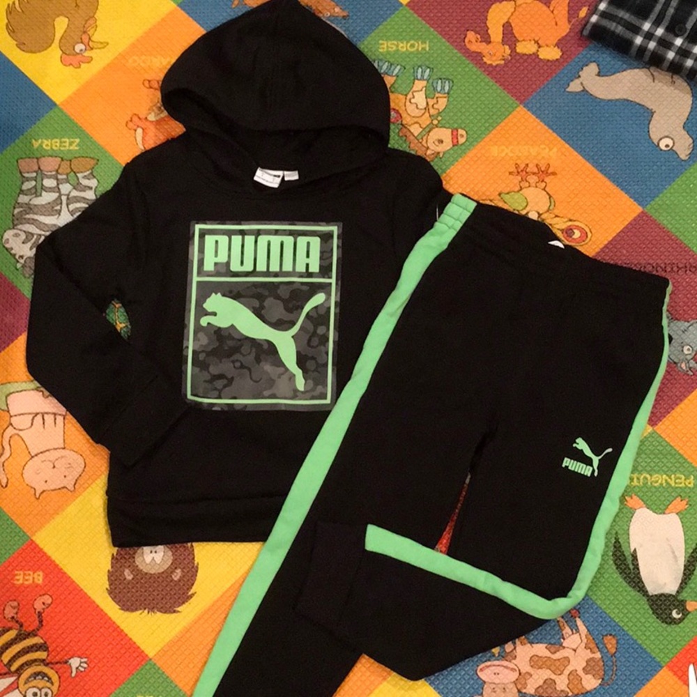 Puma Fleece Hoodie Jogger Set Boys 5